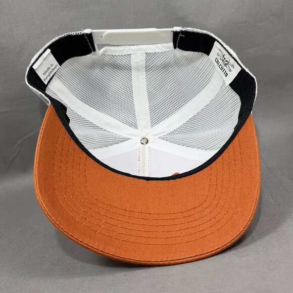 Calcutta Snap Back Cap Hat Orange Outdoor Trucker Mesh Fishing Gear Mens - Picture 12 of 14